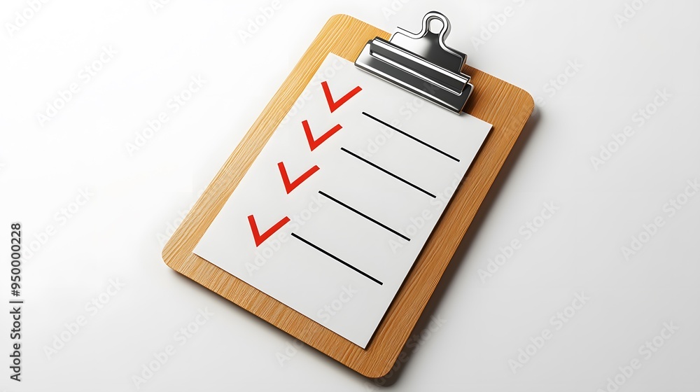 Poster 3d clipboard, checklist symbol. assignment target icon. project task management and effective time p