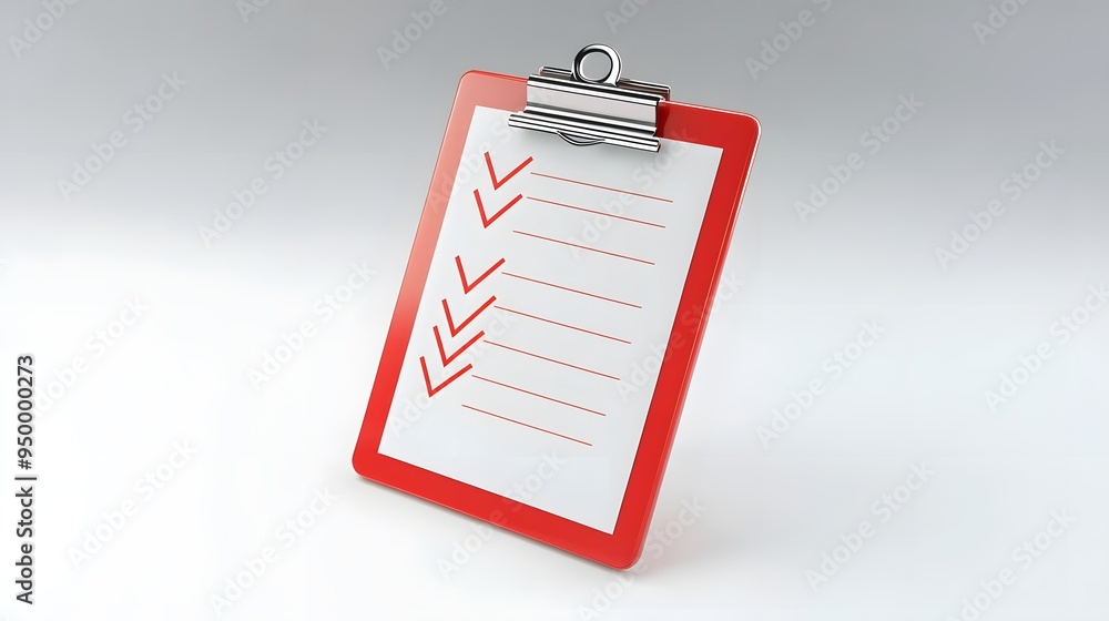 Poster 3d clipboard, checklist symbol. assignment target icon. project task management and effective time p