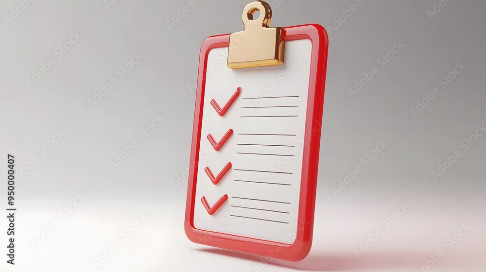 Aufkleber 3d clipboard, checklist symbol. assignment target icon. project task management and effective time p