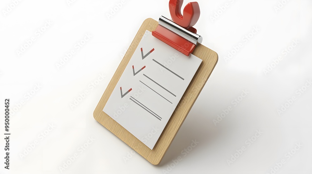 Aufkleber 3d clipboard, checklist symbol. assignment target icon. project task management and effective time p