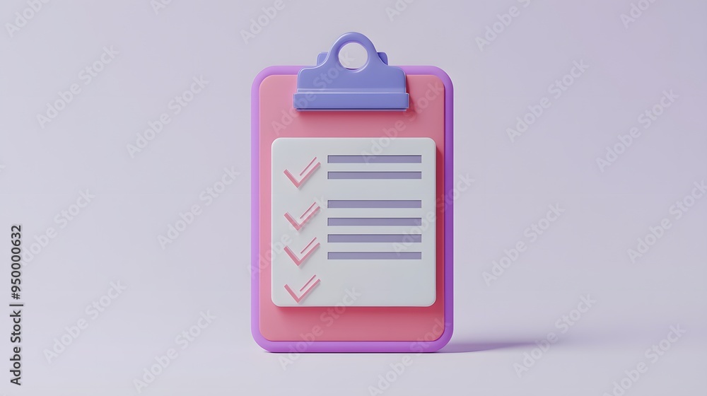 Aufkleber 3d clipboard, checklist symbol. assignment target icon. project task management and effective time p