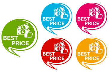 set best price icon. affordable price sign labels template design vector illustration