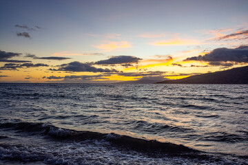 Obraz premium Sunset at Beach in Maui, Hawaii, USA