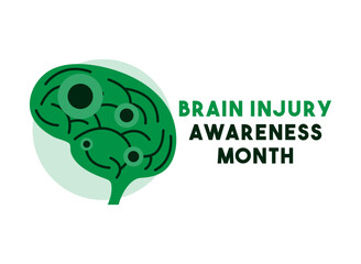 Brain Injury Awareness Month. March. Flat design vector.