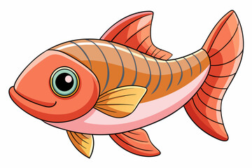 Adorable Salmon Vector Art on White Background