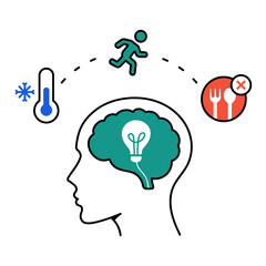 Hormosis Icon Design. Represents Stress Response, Adaptation, Health, Longevity. Transparent PNG.