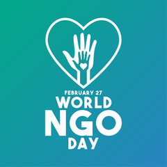 Fototapeta premium Vector Illustration of World NGO Day. February 27. Poster, banner, card, background.