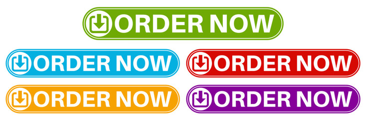set banner order now icon sign. purchase symbol shop now labels design vector illustration