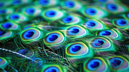 Obraz premium peacock feather closeup wallpaper