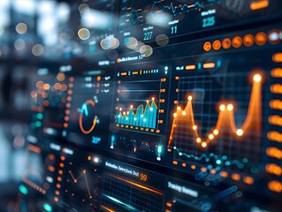 Fototapeta premium Sentiment Analysis Dashboard for News Articles with Dynamic Graphs and Charts