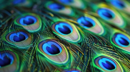 Obraz premium peacock feather closeup wallpaper