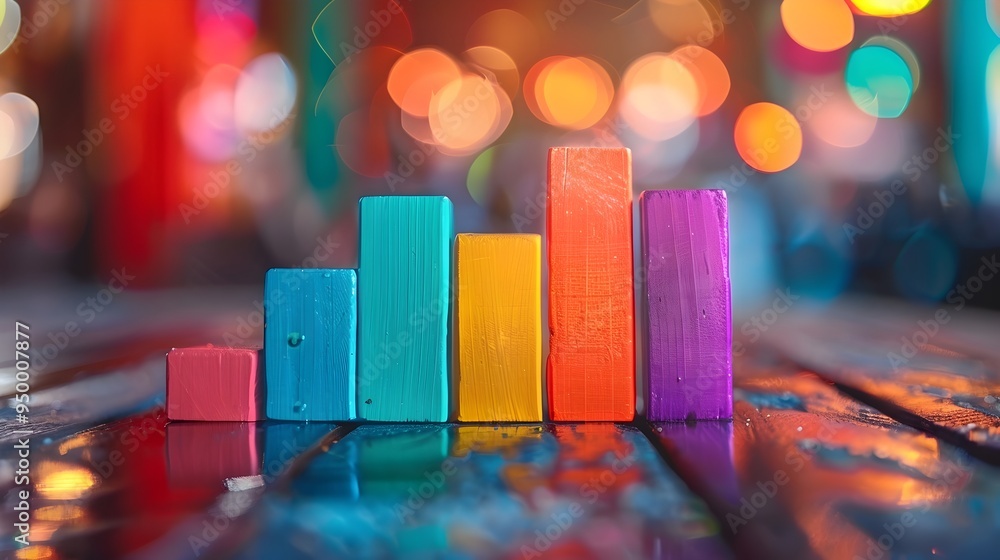 Aufkleber colorful bar charts visualizing sentiment analysis of movie review dataset