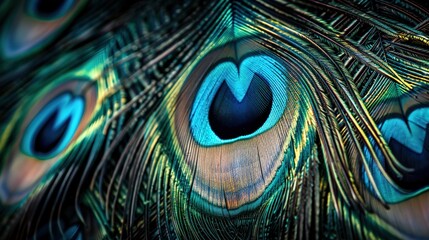 Obraz premium peacock feather closeup wallpaper