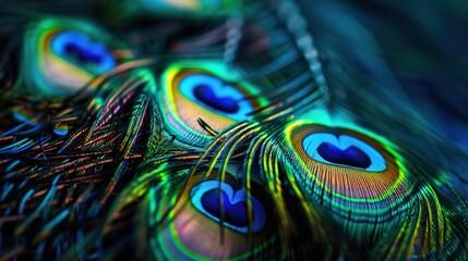 Naklejka premium peacock feather closeup wallpaper
