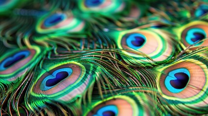 Obraz premium peacock feather closeup wallpaper