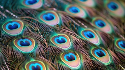 Obraz premium closeup of peacock feather wallpaper