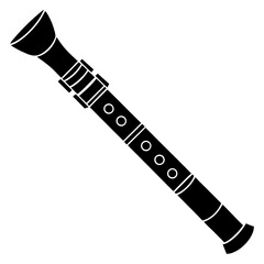 Bansuri Silhouette Vector on White Background