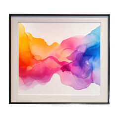 Naklejka premium framed wall art PNG transparent no shadow isolated plug and play wall artwork watercolor rainbow paint explosion