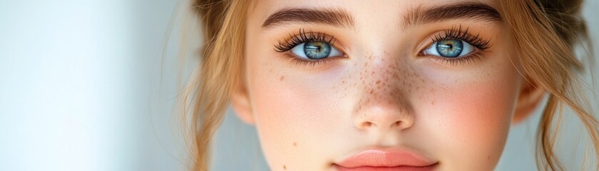 Obraz premium Minimalist Portrait of a Confident Young Woman with Sleek Design and Modern Fashion, Exuding Subtle Elegance and Timeless Style