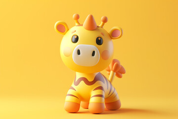Fototapeta premium 3d animal game-style illustration isolated