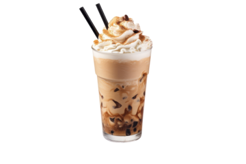 Classic Coffee Frappe Drink with Isolated on Transparent Background