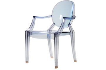 Elegant Ghost Chair with Clear Acrylic Design with Isolated on Transparent Background