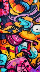 Fototapeta premium Abstract Graffiti Artwork with Vibrant Colors and Bold Shapes