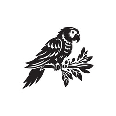 Parrot vector silhouette design.