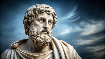 Classical marble statue representing stoicism and philosophy, stoicism, philosophy, classical, statue, marble, ancient