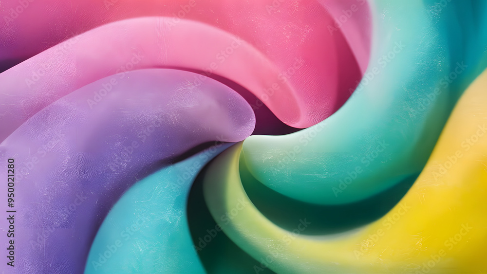 Poster abstract swirl of pastel colors: a captivating, close-up abstract image of a swirling, vibrant, and 
