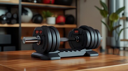 A set of weight plates of various sizes neatly stacked on a white background, creating a visually appealing composition.