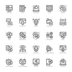 Content Sharing icon pack for your website, mobile, presentation, and logo design. Content Sharing icon outline design. Vector graphics illustration and editable stroke.