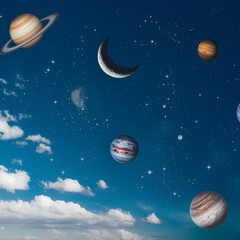 Naklejka premium planets in space
