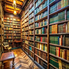 Fototapeta premium Books in the library