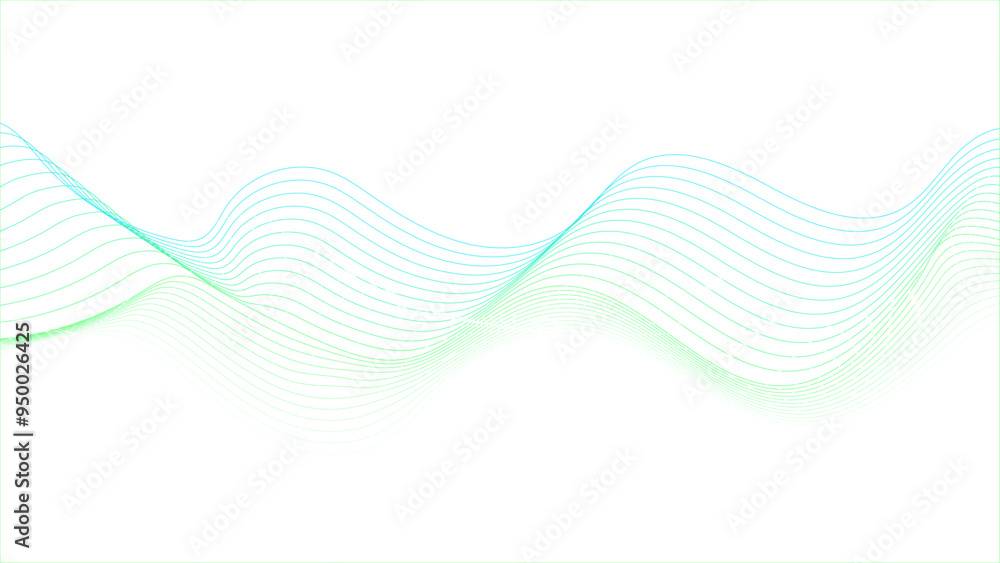 Poster Modern stream wave background and wave curve lines background. Abstract green background with smooth wave lines.	