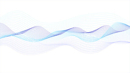 Abstract wavy line vector background with blue and purple lines isolated on a white background, purple pattern of lines. Stripes on white. 