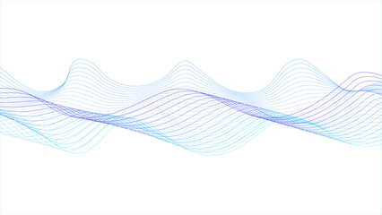 Abstract blue and purple waves on a white background. Smooth blue purple pink color isolated on white background. 