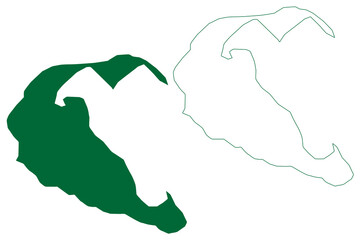 Fatuma island (State of Eritrea, Red Sea) map vector illustration, scribble sketch Fatuma map