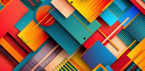 Abstract Geometric Pattern with Vibrant Colors