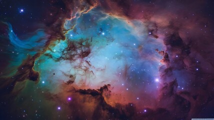 Fototapeta premium High-resolution image of a vibrant nebula in outer space 
