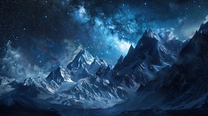 starry night over mountain wallpaper