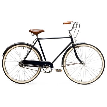 recommend clip art: Black vintage bicycle standing on white