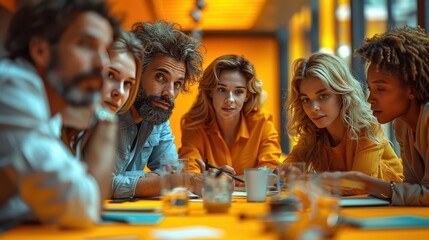 Obraz premium Team of professionals discussing over new business project