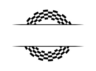Circle checkerboard race. Checkered circle frame. Race flag. Racing Sport Checkered. Race motorsport concept. Vector illustration