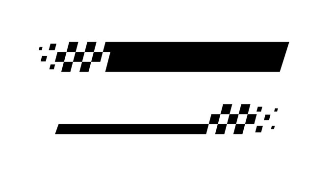 Racing stripes. Race flag. Checkered flag. Sport car decal stripes. Automotive graphics. Vector illustration