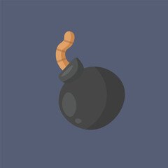 black bomb in flat vector design.