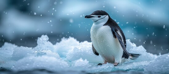 Fototapeta premium Chinstrap Penguin on Ice Floe