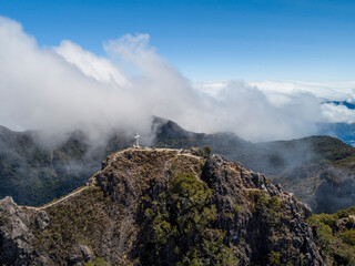 Aerial view of the summit at Barú volcano, ( 3475m) Chriqui, Panama - stock photo