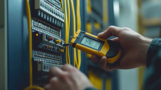 Technician Testing Network Connection - Powered by Adobe