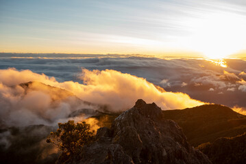 View from the summit of Barú volcano, the tallest mountain in Panama, at 3,474 metres high,...